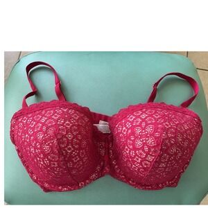 Victoria's Secret Dream Angels Lined Demi Bra Women 36DDD Pink Lace Underwire